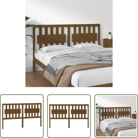 Madera maciza -  Cabecero de cama madera maciza pino marrón miel 155,5x4x100 cm