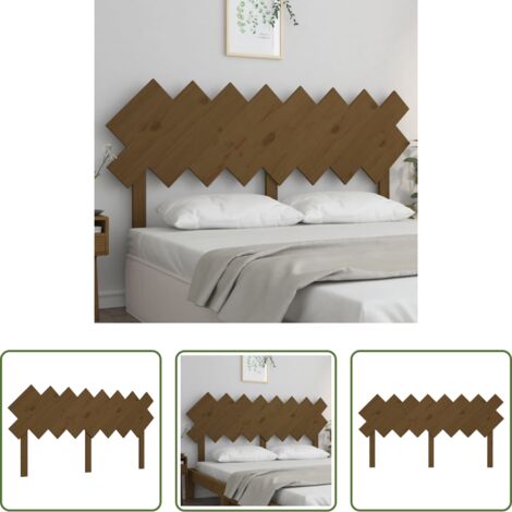 Madera maciza -  Cabecero de cama madera maciza pino marrón miel 159,5x3x80,5 cm