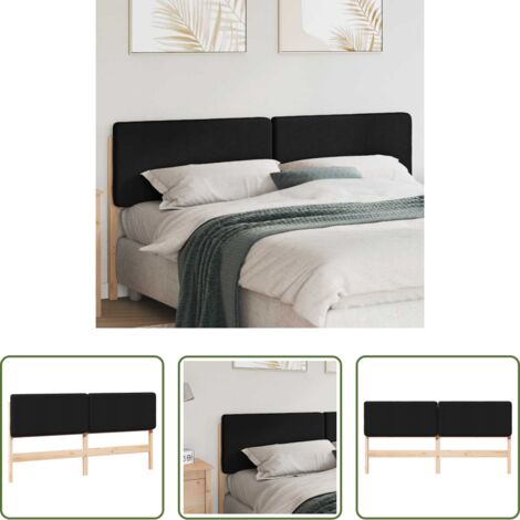 Madera maciza -  Cabecero tapizado Marrón y Negro 180 cm Madera de pino macizo