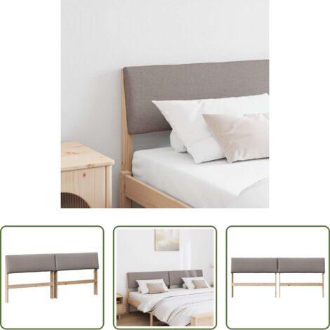 Madera maciza -  Cabecero tapizado Taupé 180 cm Madera de pino macizo