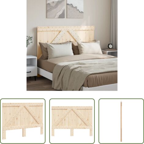 Madera maciza de pino -  Cabecero de madera maciza de pino 140x104 cm