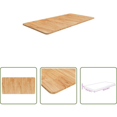 Madera maciza -  Encimera baño madera maciza tratada marrón claro 100x50x1,5 cm