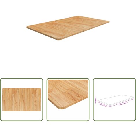 Madera maciza -  Encimera baño madera maciza tratada marrón claro 100x60x1,5 cm
