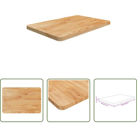 Madera maciza -  Encimera baño madera maciza tratada marrón claro 60x40x2,5 cm