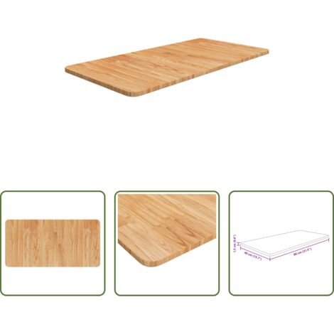 Madera maciza -  Encimera de baño marrón claro madera maciza tratada 80x40x1,5cm