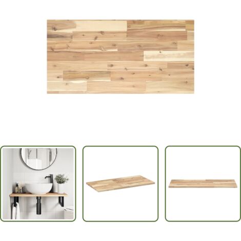 Madera maciza -  Encimera tocador baño madera maciza acacia sin tratar 60x40x2cm