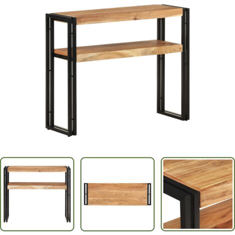 Madera maciza -  Mesa consola de madera maciza de acacia 90x30x75 cm