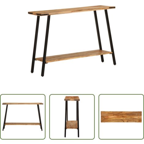 Madera maciza -  Mesa consola de madera maciza de mango 110x30x75 cm