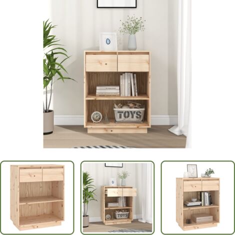 Madera maciza -  Mesa consola de madera maciza de pino 60x34x75 cm