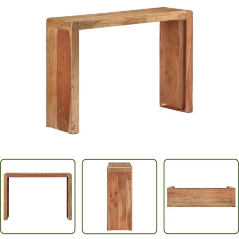 Madera maciza -  Mesa consola madera maciza de acacia 110x30x76 cm