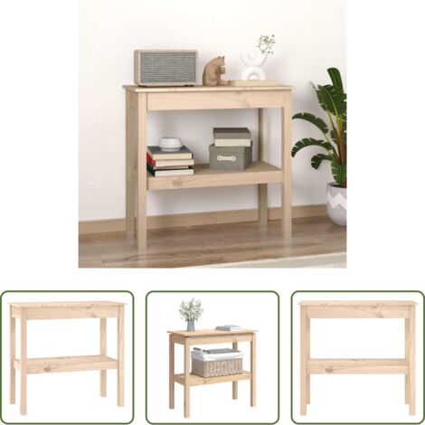 Madera maciza -  Mesa consola madera maciza de pino 80x40x75 cm