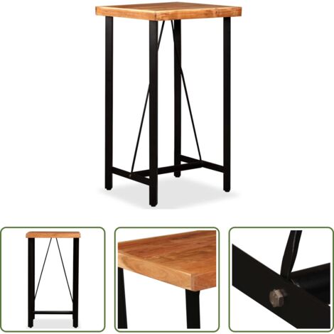 Madera maciza -  Mesa de bar de madera maciza de acacia 60x60x107 cm