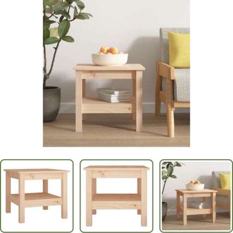 Madera maciza -  Mesa de centro 45x45x40 cm Madera maciza de pino