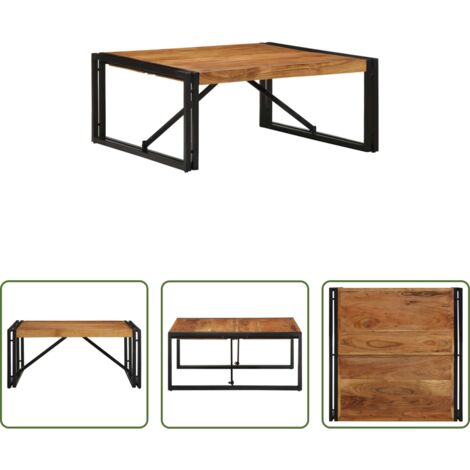 Madera maciza -  Mesa de centro 80x80x35 cm madera maciza acacia