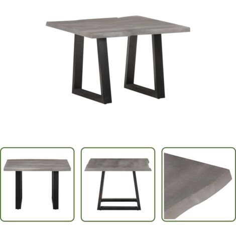 Madera maciza -  Mesa de centro borde natural madera maciza acacia 60x60x40 cm