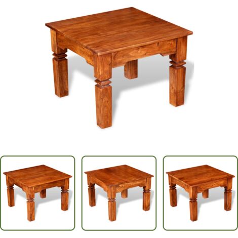 Madera maciza -  Mesa de centro de madera maciza 60x60x45 cm