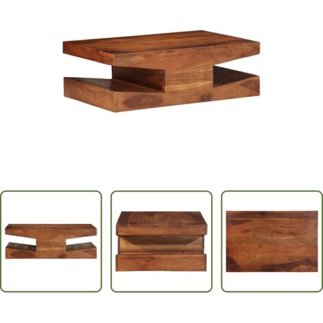 Madera maciza -  Mesa de centro de madera maciza 90x60x30 cm acacia