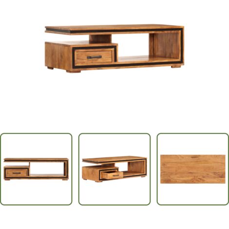 Madera maciza -  Mesa de centro de madera maciza de acacia 100x45x33 cm