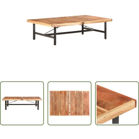 Madera maciza -  Mesa de centro de madera maciza de acacia 142x90x42 cm