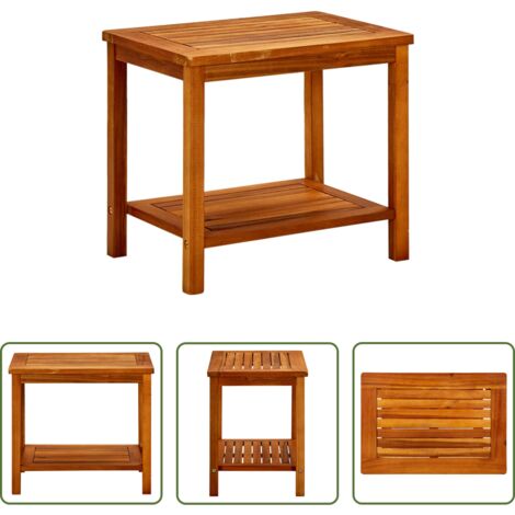 Madera maciza -  Mesa de centro de madera maciza de acacia 50x35x45 cm