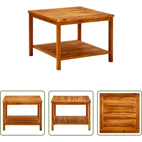 Madera maciza -  Mesa de centro de madera maciza de acacia 60x60x45 cm