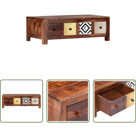 Madera maciza -  Mesa de centro de madera maciza de acacia 90x50x30 cm