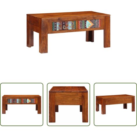 Madera maciza -  Mesa de centro de madera maciza de acacia 90x50x40 cm