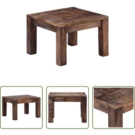 Madera maciza -  Mesa de centro madera maciza de mango 50x50x35 cm