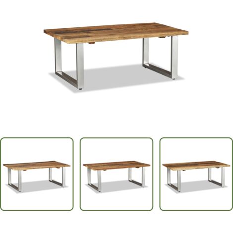 Madera maciza -  Mesa de centro madera maciza reciclada 100x60x38 cm