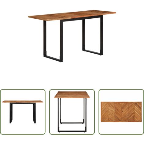 Madera maciza -  Mesa de comedor 140x70x75 cm madera maciza acacia