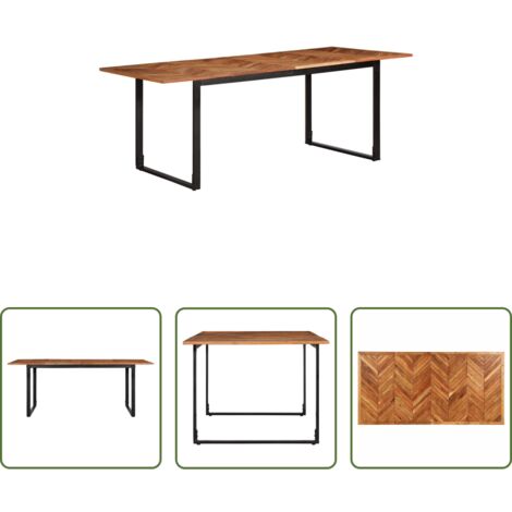 Madera maciza -  Mesa de comedor 200x100x75 cm madera maciza acacia