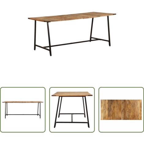 Madera maciza -  Mesa de comedor madera maciza de mango 180x90x75 cm