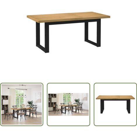 Madera maciza -  Mesa de comedor "NOAIN" patas U madera maciza pino 180x90x75 cm