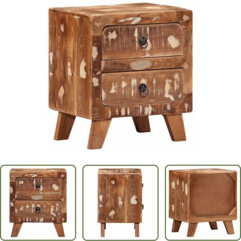Madera maciza -  Mesita de noche 40x32x46 cm madera maciza reciclada