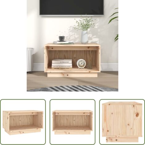 Madera maciza -  Mueble de TV de madera maciza de pino 60x35x35 cm