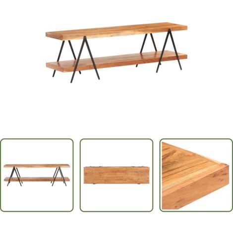 Madera maciza -  Mueble para TV de madera maciza de acacia 160x40x50 cm