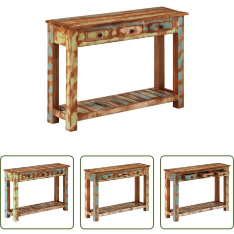 Madera maciza reciclada -  Mesa consola madera maciza reciclada 110x30x76 cm