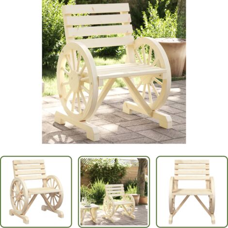 Madera maciza -  Silla de jardín de madera maciza de abeto 58x58x78,5 cm