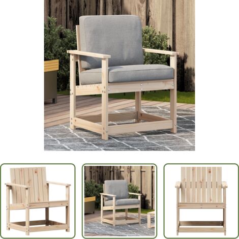 Madera maciza -  Silla de jardín madera maciza de pino 62x56x77 cm