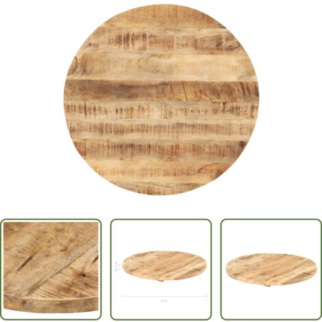 Madera maciza -  Superficie de mesa redonda madera maciza de mango 25-27 mm 50cm
