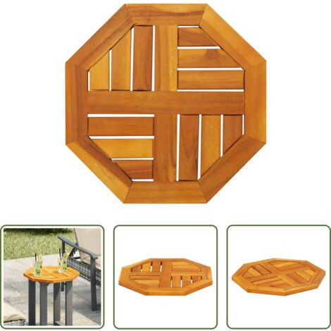 Madera maciza -  Tablero de mesa octogonal madera maciza de acacia 40x40x2 cm