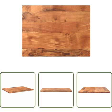 Madera maciza -  Tablero de mesa rectangular madera maciza acacia 80x70x2,5 cm