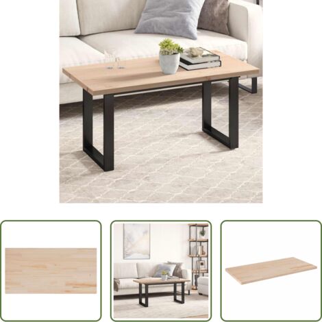 Madera maciza -  Tablero de mesa rectangular madera maciza pino 100x50x2,5 cm