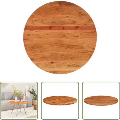 Madera maciza -  Tablero de mesa redondo madera maciza de acacia Ø90x3,8 cm