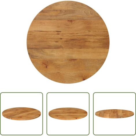 Madera maciza -  Tablero de mesa redondo madera maciza de mango Ø 70x2,5 cm