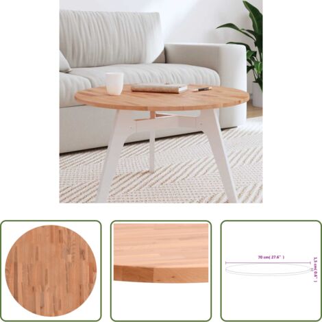 Madera maciza -  Tablero redondo de madera maciza de haya Ø70x1,5 cm