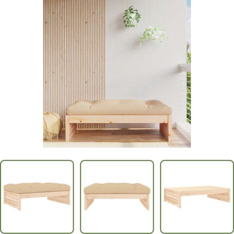 Madera maciza -  Taburete de jardín madera maciza de pino 120x80 cm