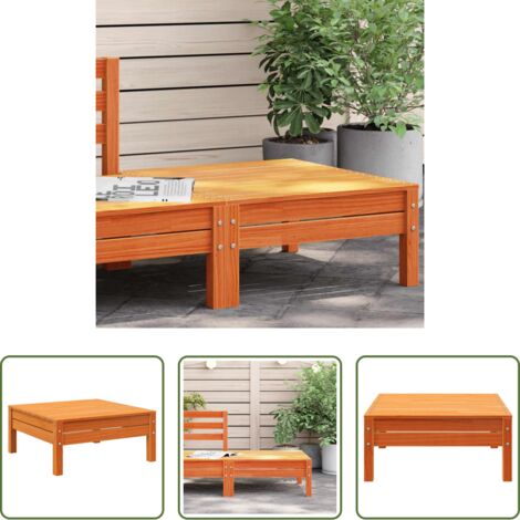 Madera maciza -  Taburete de jardín madera maciza de pino marrón cera