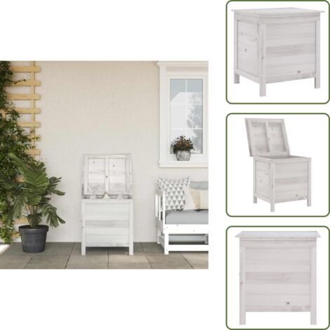 Madera maciza - vidaXL Arcón de jardín madera maciza abeto blanco 50x49x56,5 cm - Abeto blanco