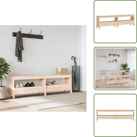 Madera maciza - vidaXL Banco de recibidor 160x28x45 cm Madera maciza de pino - Banco de madera de pino